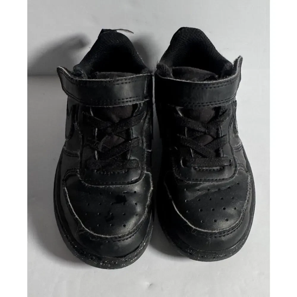 Nike Court Borough Low Recraft Toddler 9C Black Hook Loop Sneakers DV5458-002